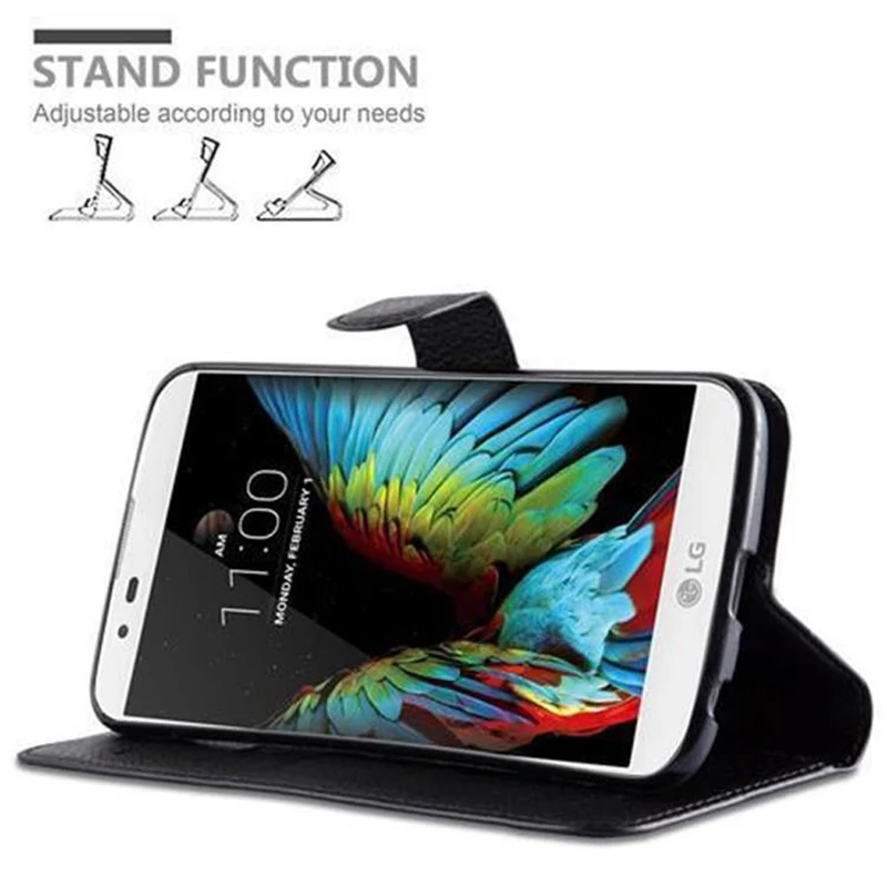 Cadorabo Hülle kompatibel mit LG K10 2016 Schutzhülle mit Magnetverschluss, Standfunktion und Kartenfach