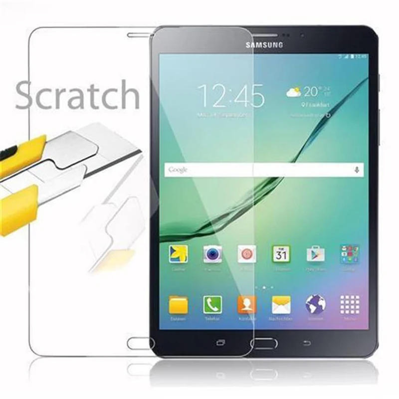 Cadorabo Panzer Folie kompatibel mit Samsung Galaxy Tab S2 (8 Zoll) Gehärtetes (Tempered) Display-Schutzglas in 9H Härte mit 3D Touch Kompatibilität