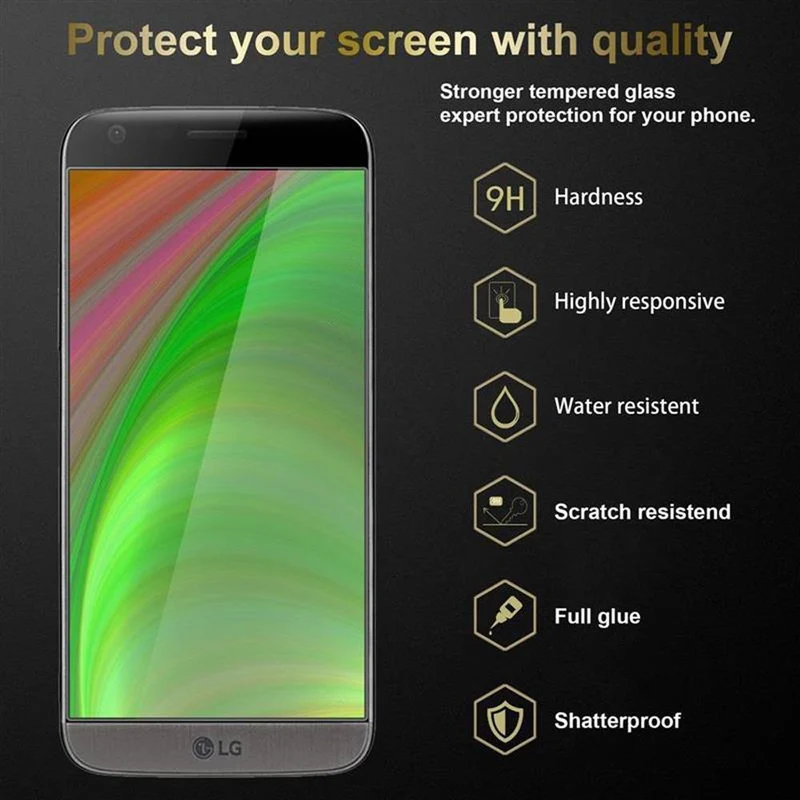 Cadorabo Panzer Folie kompatibel mit LG G5 - Schutzfolie Gehärtetes (Tempered) Display-Schutzglas in 9H Härte mit 3D Touch Kompatibilität