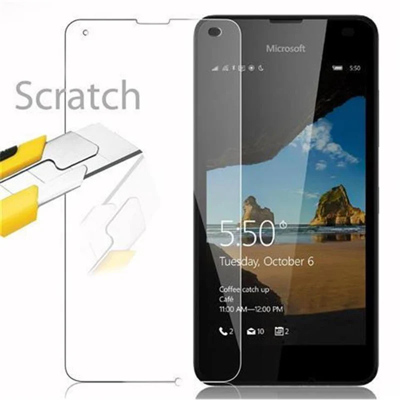 Cadorabo Panzer Folie kompatibel mit Nokia Lumia 550 - Schutzfolie Gehärtetes (Tempered) Display-Schutzglas in 9H Härte mit 3D Touch Kompatibilität