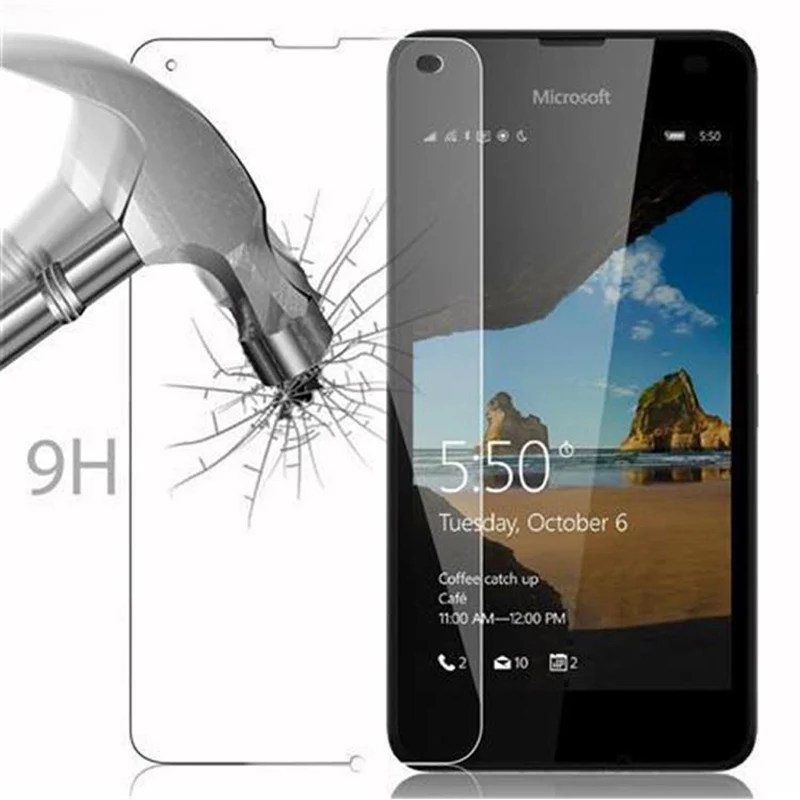 Cadorabo Panzer Folie kompatibel mit Nokia Lumia 550 - Schutzfolie Gehärtetes (Tempered) Display-Schutzglas in 9H Härte mit 3D Touch Kompatibilität