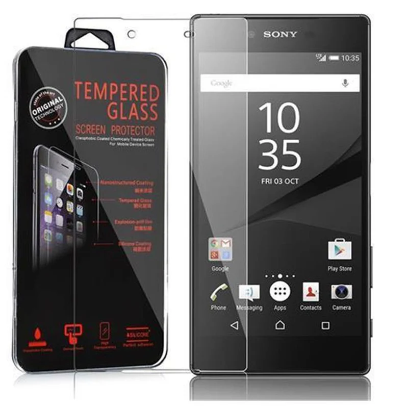 Cadorabo Panzer Folie kompatibel mit Sony Xperia Z5 PLUS - Schutzfolie Gehärtetes (Tempered) Display-Schutzglas in 9H Härte mit 3D Touch Kompatibilität