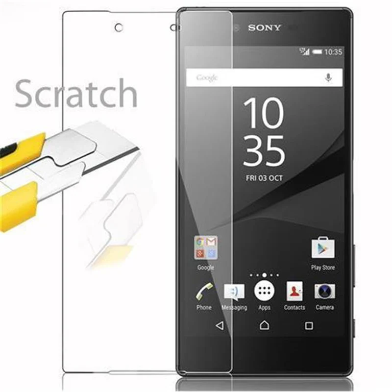 Cadorabo Panzer Folie kompatibel mit Sony Xperia Z5 PLUS - Schutzfolie Gehärtetes (Tempered) Display-Schutzglas in 9H Härte mit 3D Touch Kompatibilität