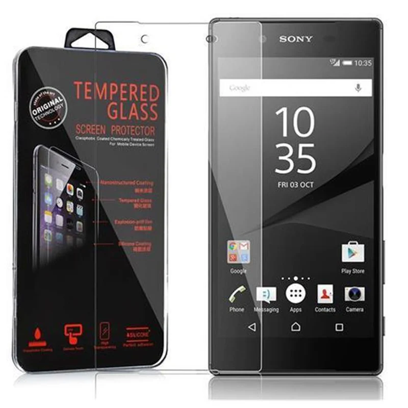 Cadorabo Panzer Folie kompatibel mit Sony Xperia Z5 - Schutzfolie Gehärtetes (Tempered) Display-Schutzglas in 9H Härte mit 3D Touch Kompatibilität