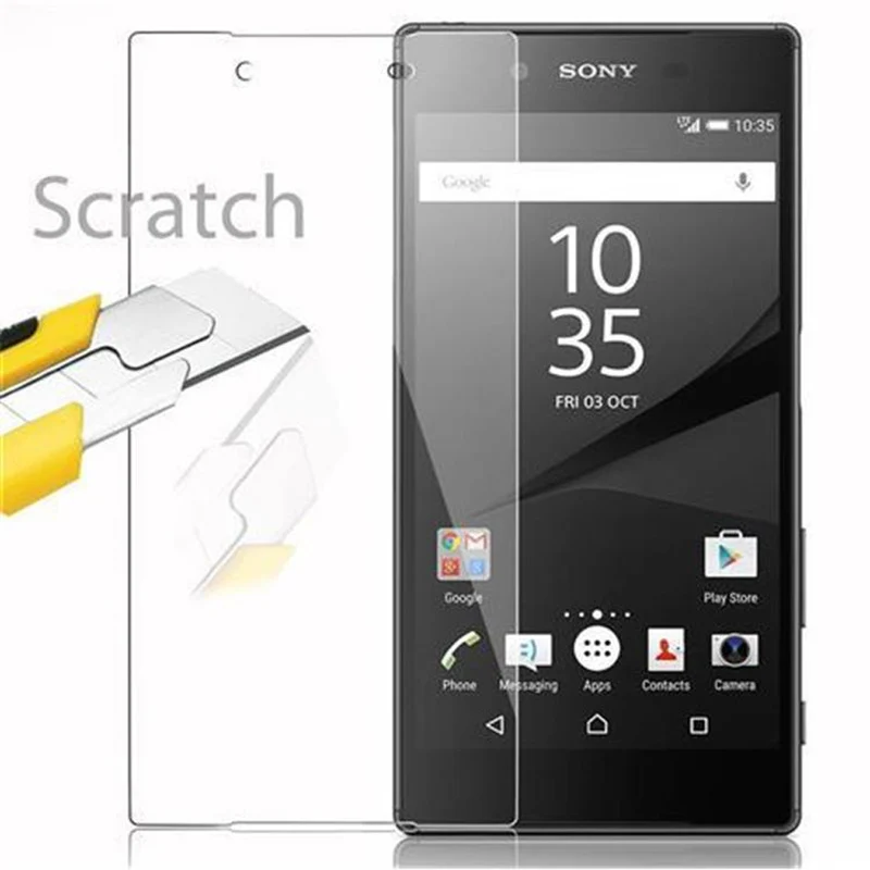 Cadorabo Panzer Folie kompatibel mit Sony Xperia Z5 - Schutzfolie Gehärtetes (Tempered) Display-Schutzglas in 9H Härte mit 3D Touch Kompatibilität