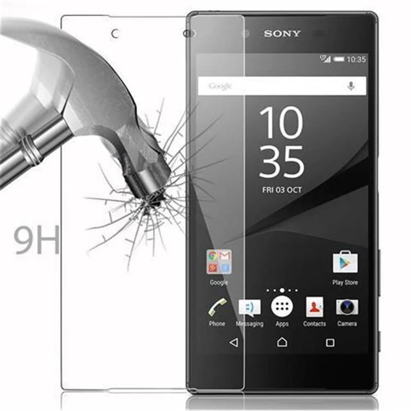 Cadorabo Panzer Folie kompatibel mit Sony Xperia Z5 - Schutzfolie Gehärtetes (Tempered) Display-Schutzglas in 9H Härte mit 3D Touch Kompatibilität