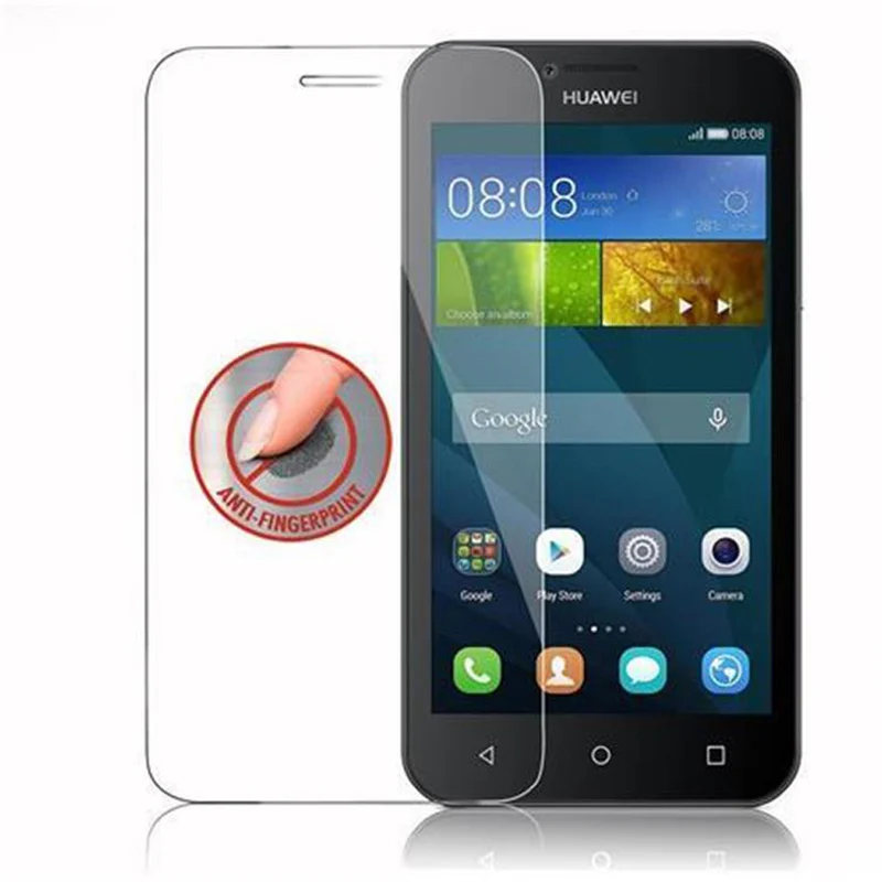 Cadorabo Panzer Folie kompatibel mit Huawei Y5 2015 / Y5C / Y540 / Y541 / Y520 - Schutzfolie Gehärtetes (Tempered) Display-Schutzglas in 9H Härte mit 3D Touch Kompatibilität