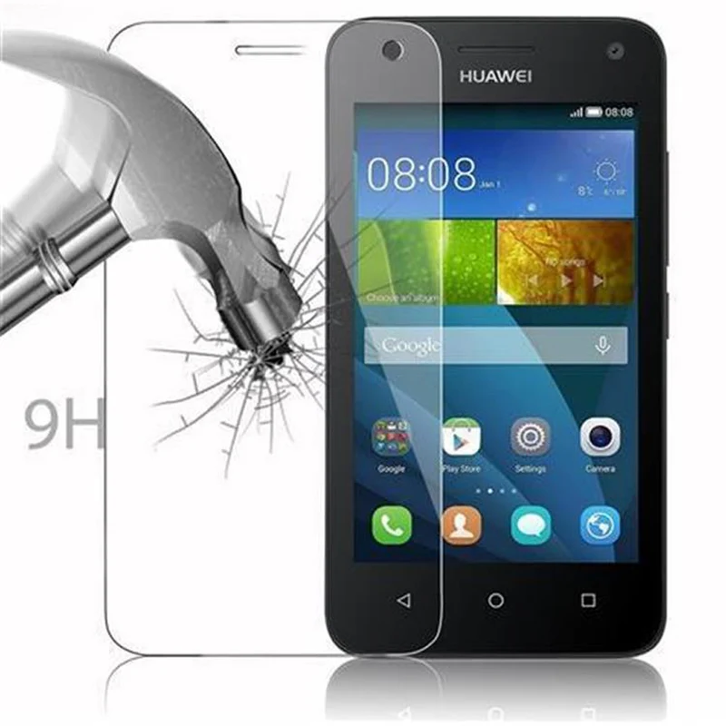 Cadorabo Panzer Folie kompatibel mit Huawei Y3 / Y3C / Y330 / Y331 / Y360 - Schutzfolie Gehärtetes (Tempered) Display-Schutzglas in 9H Härte mit 3D Touch Kompatibilität