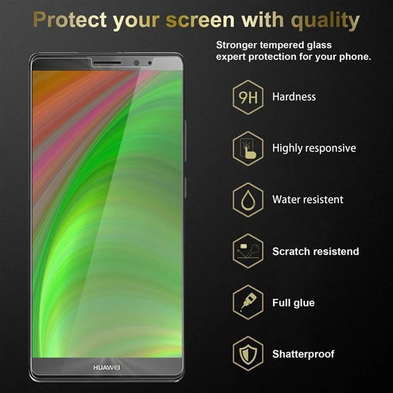 Cadorabo Panzer Folie kompatibel mit Huawei MATE 8 - Schutzfolie Gehärtetes (Tempered) Display-Schutzglas in 9H Härte mit 3D Touch Kompatibilität