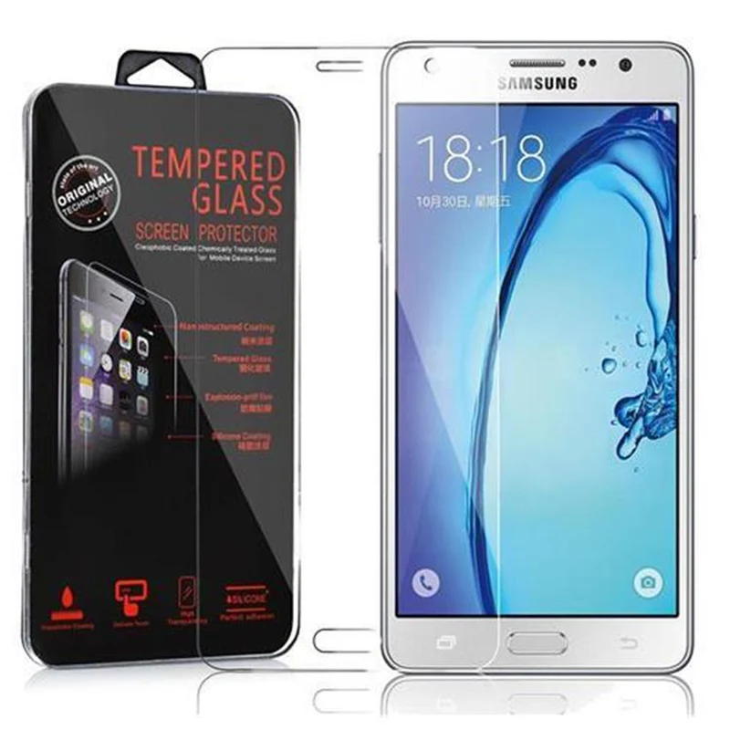 Cadorabo Panzer Folie kompatibel mit Samsung Galaxy J7 PRIME / ON7 - Schutzfolie Gehärtetes (Tempered) Display-Schutzglas in 9H Härte mit 3D Touch Kompatibilität