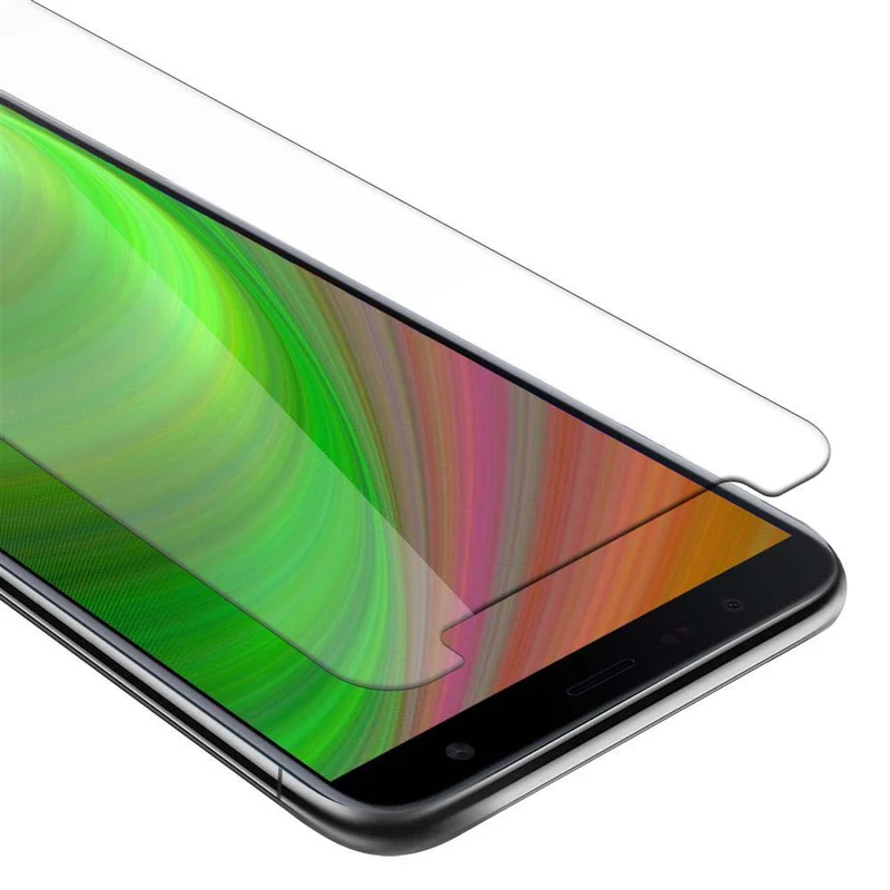 Cadorabo Panzer Folie kompatibel mit Samsung Galaxy J6 PLUS - Schutzfolie Gehärtetes (Tempered) Display-Schutzglas in 9H Härte mit 3D Touch Kompatibilität