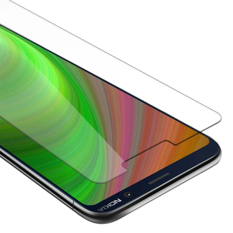 Cadorabo Panzer Folie kompatibel mit Nokia 7 PLUS - Schutzfolie Gehärtetes (Tempered) Display-Schutzglas in 9H Härte mit 3D Touch Kompatibilität
