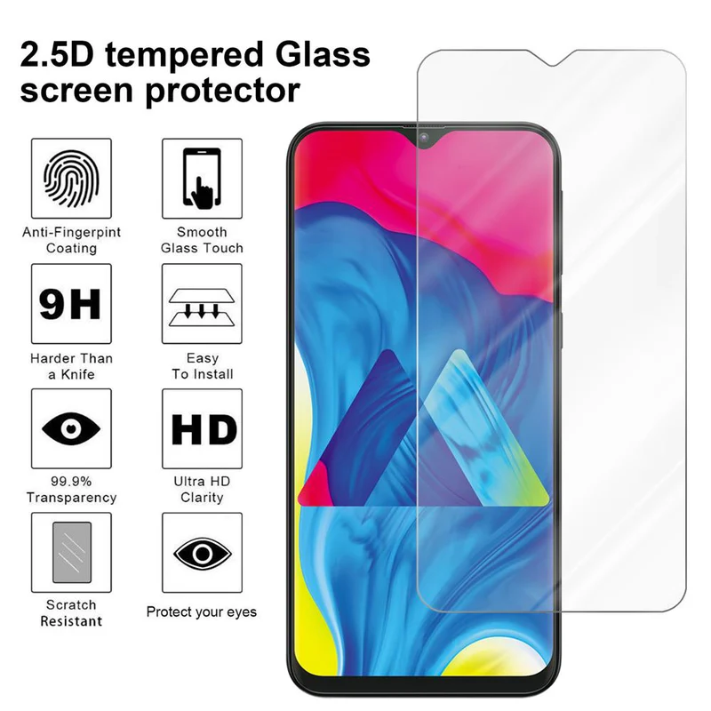 Cadorabo Panzer Folie kompatibel mit Samsung Galaxy A10 / M10 - Schutzfolie Gehärtetes (Tempered) Display-Schutzglas in 9H Härte mit 3D Touch Kompatibilität