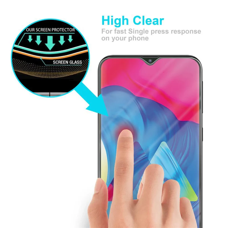 Cadorabo Panzer Folie kompatibel mit Samsung Galaxy A10 / M10 - Schutzfolie Gehärtetes (Tempered) Display-Schutzglas in 9H Härte mit 3D Touch Kompatibilität
