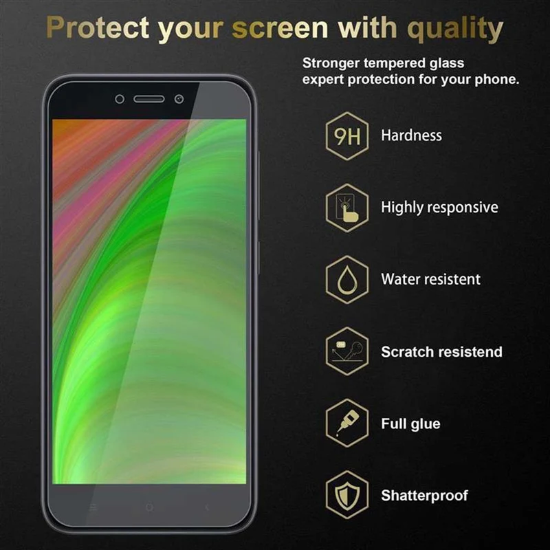 Cadorabo Panzer Folie kompatibel mit Xiaomi RedMi GO - Schutzfolie Gehärtetes (Tempered) Display-Schutzglas in 9H Härte mit 3D Touch Kompatibilität