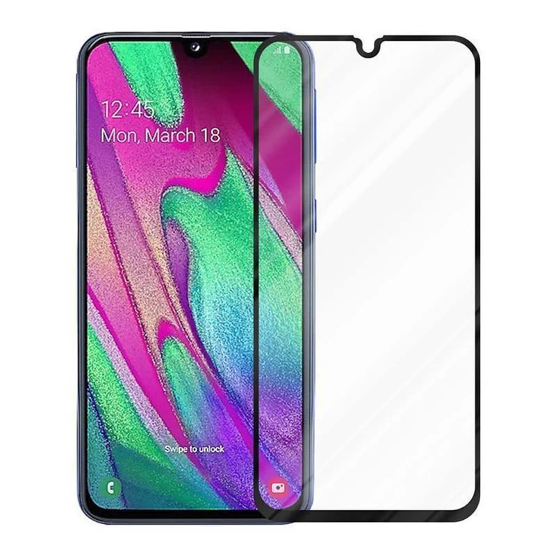 Cadorabo Vollbild Panzer Folie kompatibel mit Samsung Galaxy A10e / A20e - Schutzfolie Gehärtetes (Tempered) Display-Schutzglas in 9H Härte mit 3D Touch