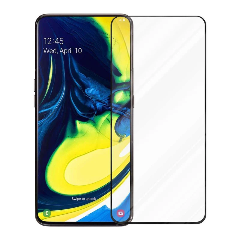 Cadorabo Vollbild Panzer Folie kompatibel mit Samsung Galaxy A80 / A90 4G - Schutzfolie Gehärtetes (Tempered) Display-Schutzglas in 9H Härte mit 3D Touch
