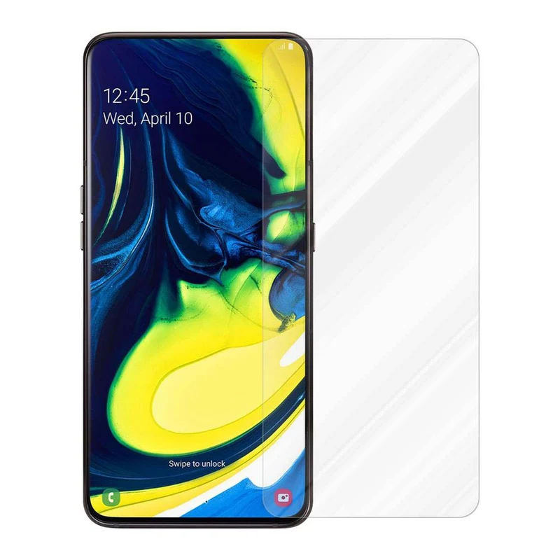 Cadorabo Panzer Folie kompatibel mit Samsung Galaxy A80 / A90 4G - Schutzfolie Gehärtetes (Tempered) Display-Schutzglas in 9H Härte mit 3D Touch Kompatibilität