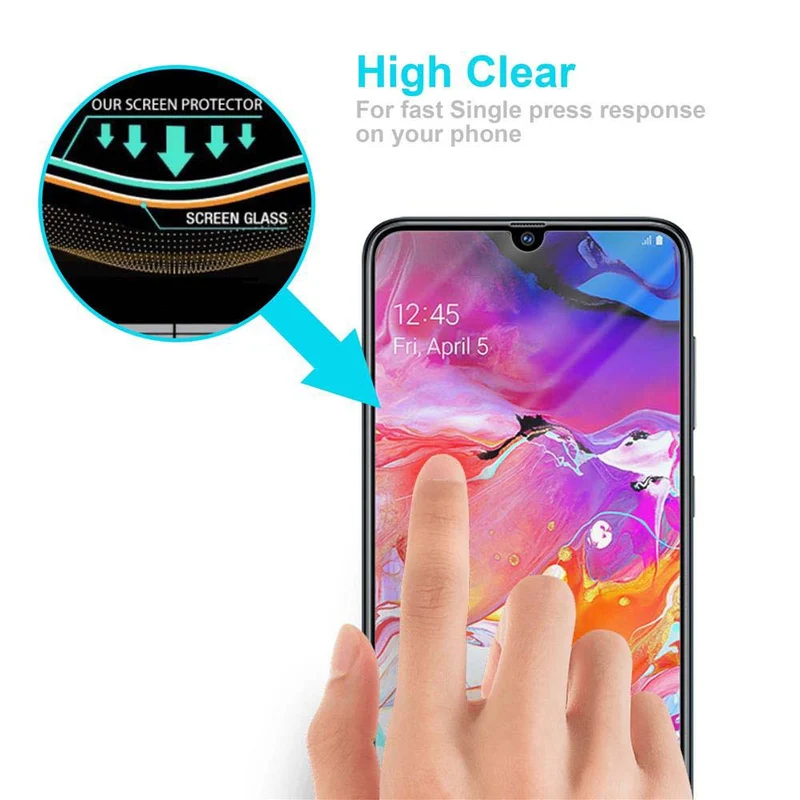 Cadorabo Panzer Folie kompatibel mit Samsung Galaxy A70 / A70s - Schutzfolie Gehärtetes (Tempered) Display-Schutzglas in 9H Härte mit 3D Touch Kompatibilität