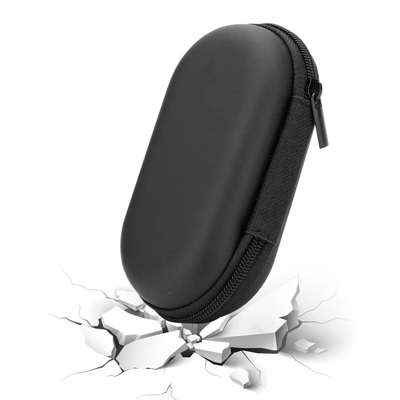 Cadorabo Kopfhörer Aufbewahrungsbox Ovale Robuste Tasche aus formstabilem Stoff mit Netzfach und Reißverschluss für Headset, In-Ear Headphone und vieles mehr