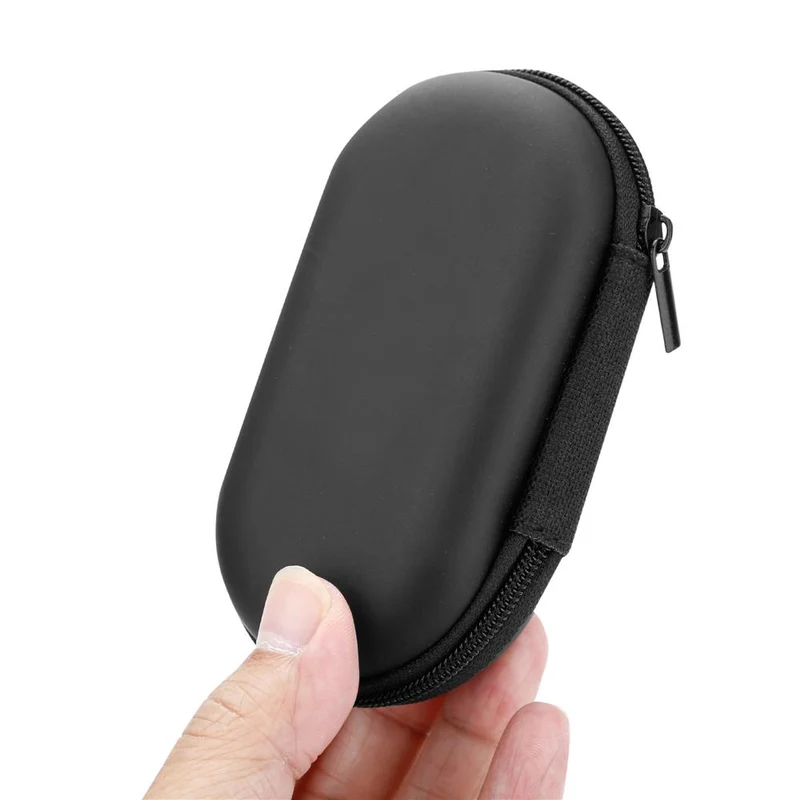 Cadorabo Kopfhörer Aufbewahrungsbox Ovale Robuste Tasche aus formstabilem Stoff mit Netzfach und Reißverschluss für Headset, In-Ear Headphone und vieles mehr