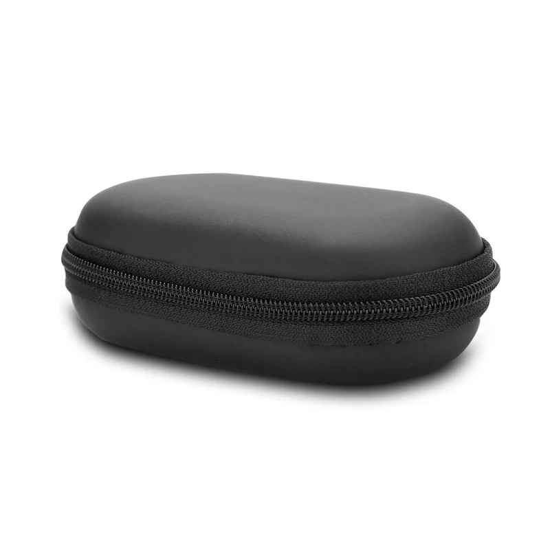 Cadorabo Kopfhörer Aufbewahrungsbox Ovale Robuste Tasche aus formstabilem Stoff mit Netzfach und Reißverschluss für Headset, In-Ear Headphone und vieles mehr
