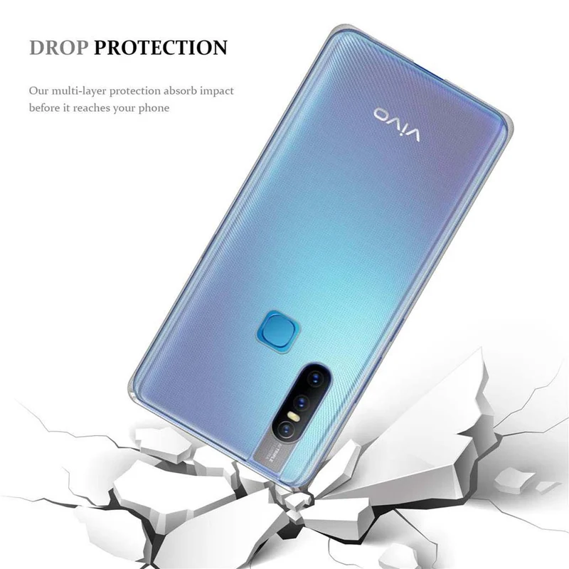 Cadorabo Hülle kompatibel mit Vivo V15 Schutzhülle aus flexiblem TPU Silikon