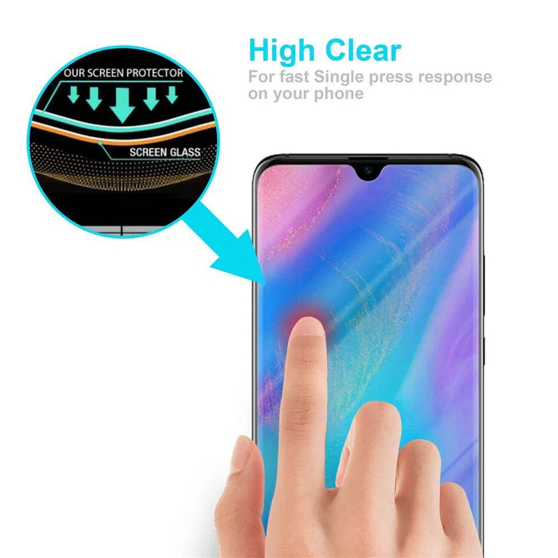 Cadorabo Panzer Folie kompatibel mit Huawei P30 PRO - Schutzfolie Gehärtetes (Tempered) Display-Schutzglas in 9H Härte mit 3D Touch Kompatibilität