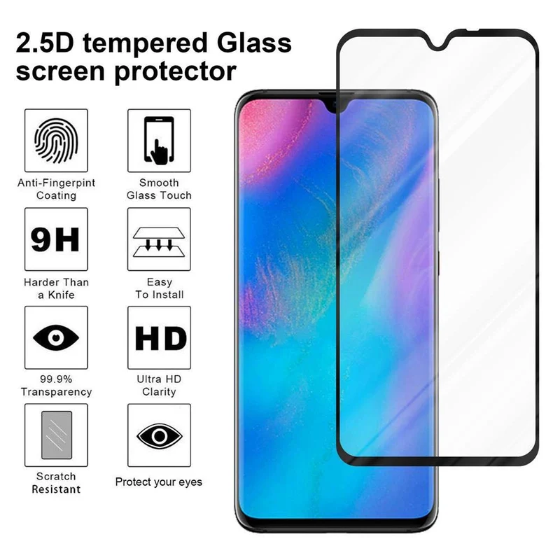 Cadorabo Vollbild Panzer Folie kompatibel mit Huawei P30 PRO - Schutzfolie Gehärtetes (Tempered) Display-Schutzglas in 9H Härte mit 3D Touch