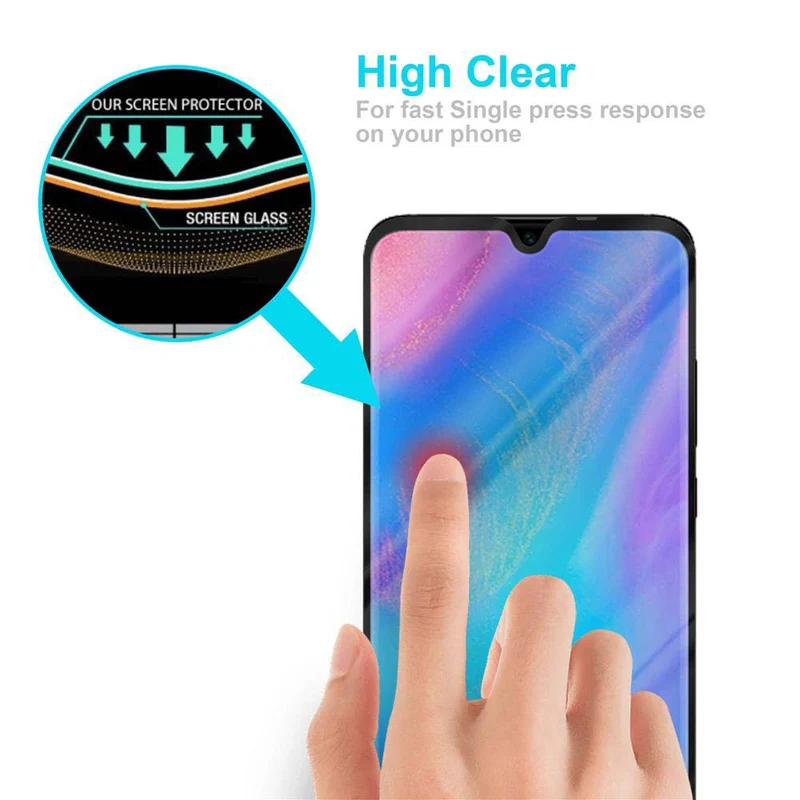 Cadorabo Vollbild Panzer Folie kompatibel mit Huawei P30 PRO - Schutzfolie Gehärtetes (Tempered) Display-Schutzglas in 9H Härte mit 3D Touch