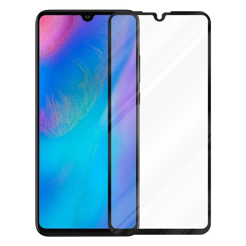 Cadorabo Vollbild Panzer Folie kompatibel mit Huawei P30 - Schutzfolie Gehärtetes (Tempered) Display-Schutzglas in 9H Härte mit 3D Touch
