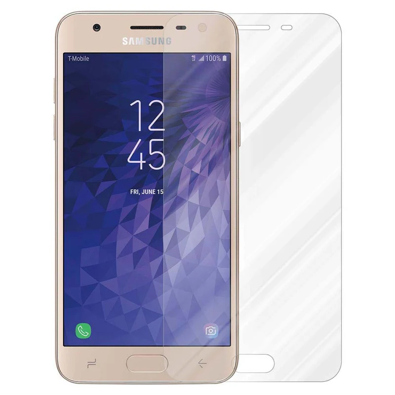 Cadorabo Panzer Folie kompatibel mit Samsung Galaxy J3 2018 - Schutzfolie Gehärtetes (Tempered) Display-Schutzglas in 9H Härte mit 3D Touch Kompatibilität