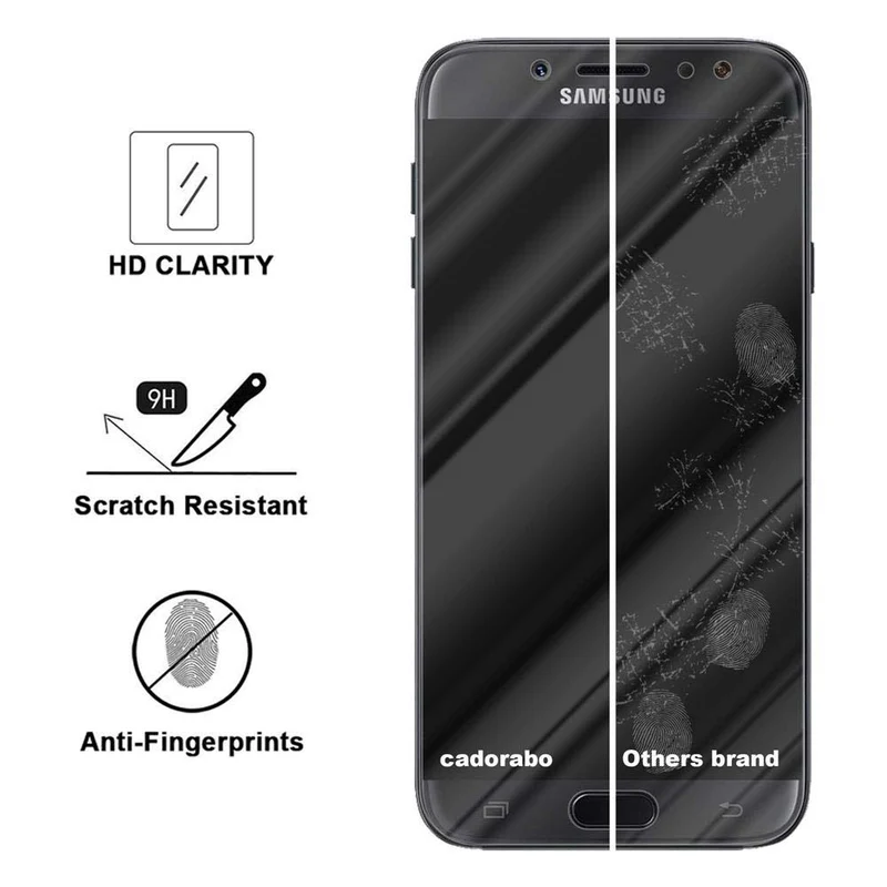 Cadorabo Panzer Folie kompatibel mit Samsung Galaxy J7 2018 - Schutzfolie Gehärtetes (Tempered) Display-Schutzglas in 9H Härte mit 3D Touch Kompatibilität