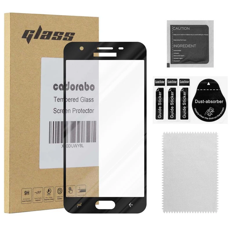 Cadorabo Vollbild Panzer Folie kompatibel mit Samsung Galaxy J3 2018 - Schutzfolie Gehärtetes (Tempered) Display-Schutzglas in 9H Härte mit 3D Touch