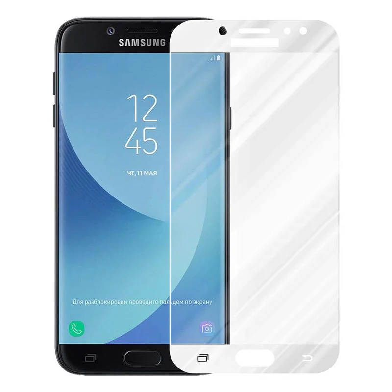 Cadorabo Vollbild Panzer Folie kompatibel mit Samsung Galaxy J7 2018 - Schutzfolie Gehärtetes (Tempered) Display-Schutzglas in 9H Härte mit 3D Touch
