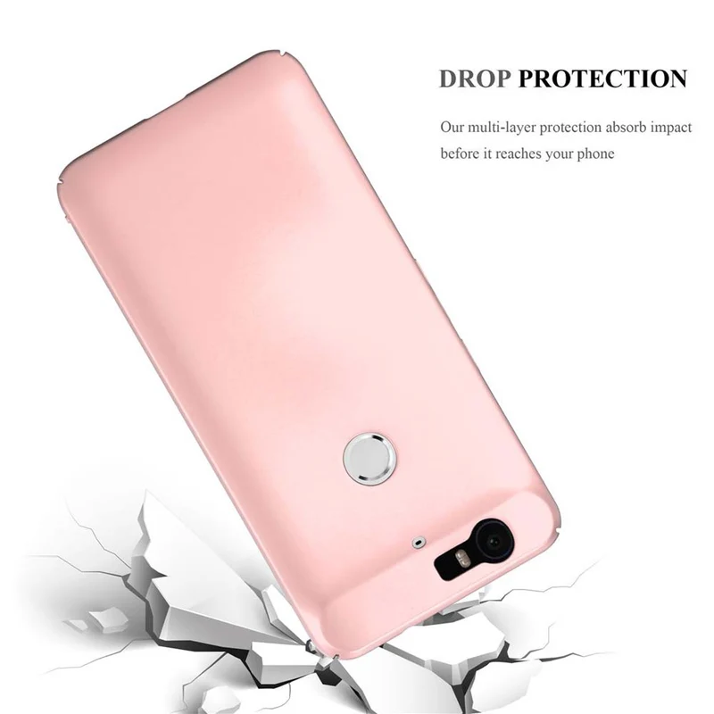 Cadorabo Hülle kompatibel mit Huawei Google NEXUS 6P Hard Case Schutzhülle in Metall Optik gegen Kratzer und Stöße