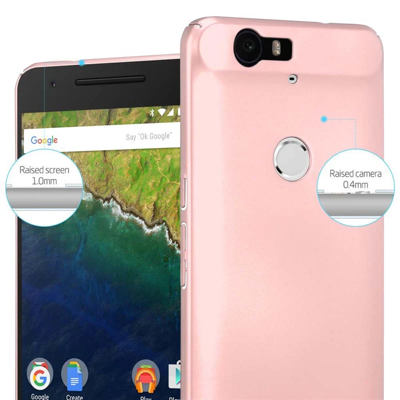 Cadorabo Hülle kompatibel mit Huawei Google NEXUS 6P Hard Case Schutzhülle in Metall Optik gegen Kratzer und Stöße