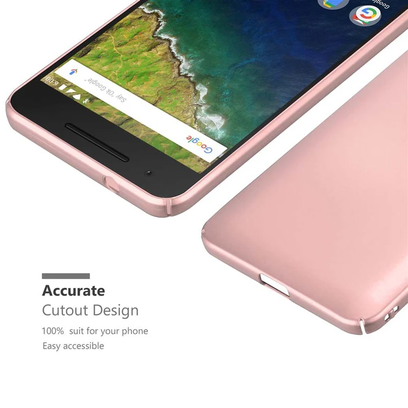 Cadorabo Hülle kompatibel mit Huawei Google NEXUS 6P Hard Case Schutzhülle in Metall Optik gegen Kratzer und Stöße