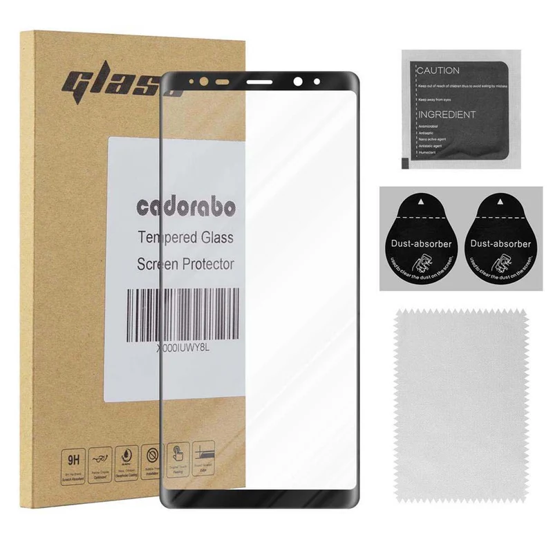 Cadorabo Panzer Folie voll klebend kompatibel mit Samsung Galaxy NOTE 8 - Schutzfolie Gehärtetes Full Glue (Tempered) Display-Schutzglas in 9H Härte mit 3D Touch Kompatibilität
