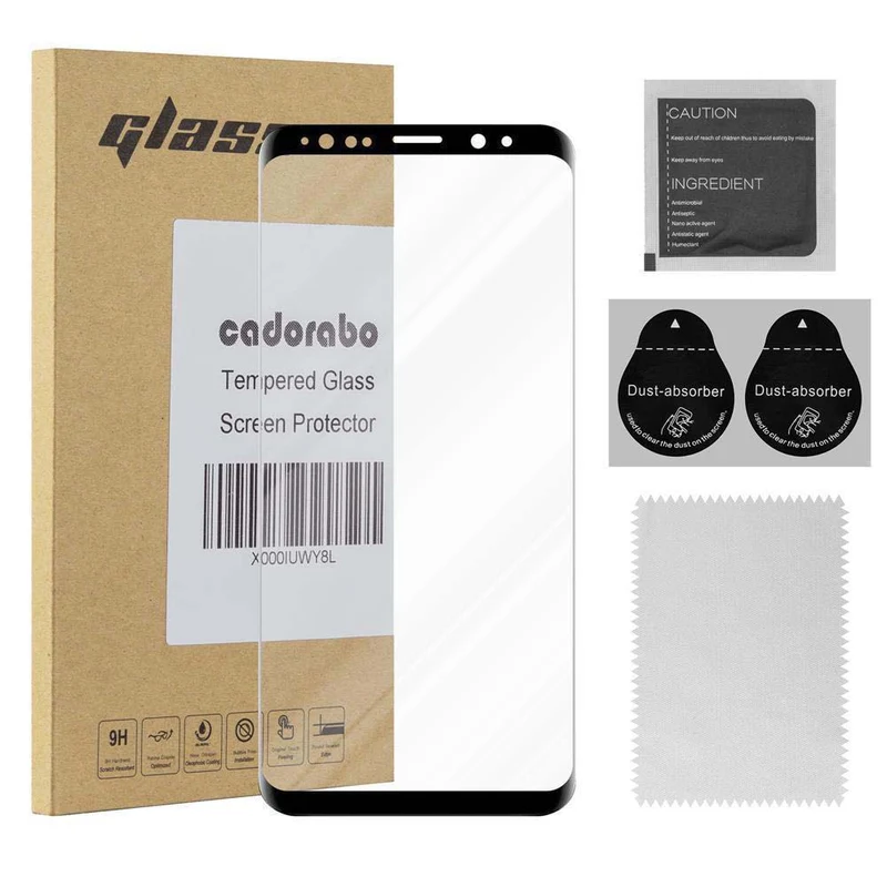 Cadorabo Panzer Folie voll klebend kompatibel mit Samsung Galaxy S9 PLUS - Schutzfolie Gehärtetes Full Glue (Tempered) Display-Schutzglas in 9H Härte mit 3D Touch Kompatibilität