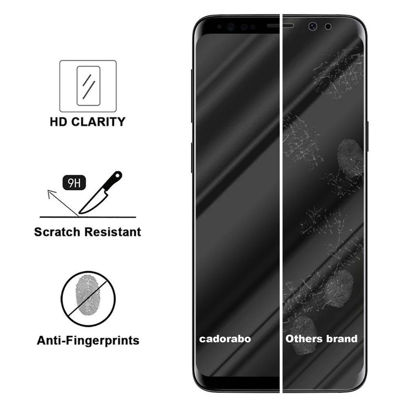Cadorabo Panzer Folie voll klebend kompatibel mit Samsung Galaxy S9 PLUS - Schutzfolie Gehärtetes Full Glue (Tempered) Display-Schutzglas in 9H Härte mit 3D Touch Kompatibilität
