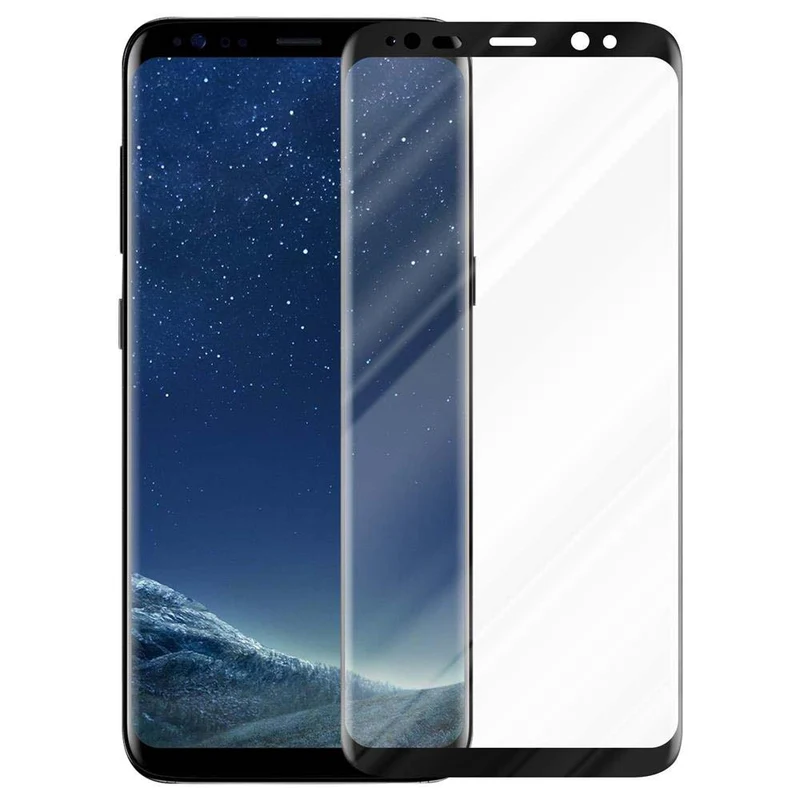 Cadorabo Panzer Folie voll klebend kompatibel mit Samsung Galaxy S8 PLUS - Schutzfolie Gehärtetes Full Glue (Tempered) Display-Schutzglas in 9H Härte mit 3D Touch Kompatibilität