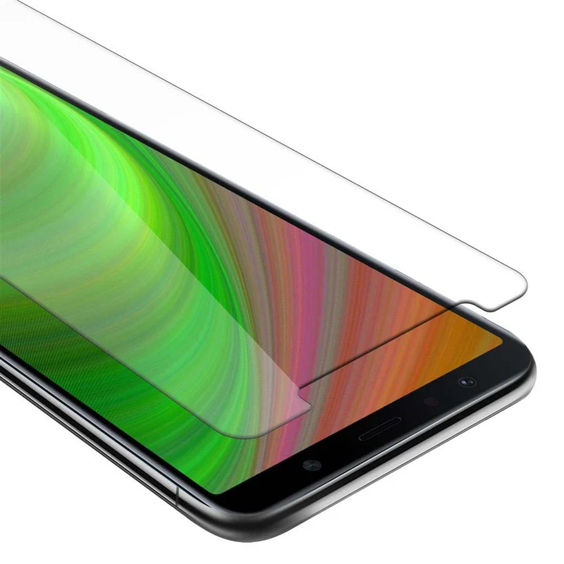 Cadorabo Panzer Folie kompatibel mit Samsung Galaxy A7 2018 - Schutzfolie Gehärtetes (Tempered) Display-Schutzglas in 9H Härte mit 3D Touch Kompatibilität