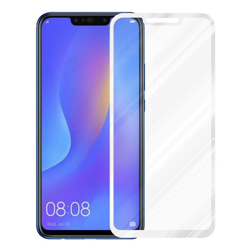 Cadorabo Vollbild Panzer Folie kompatibel mit Huawei P SMART PLUS 2019 - Schutzfolie Gehärtetes (Tempered) Display-Schutzglas in 9H Härte mit 3D Touch