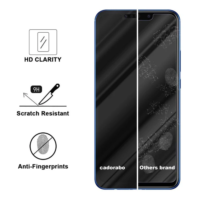 Cadorabo Vollbild Panzer Folie kompatibel mit Huawei P SMART PLUS 2019 - Schutzfolie Gehärtetes (Tempered) Display-Schutzglas in 9H Härte mit 3D Touch