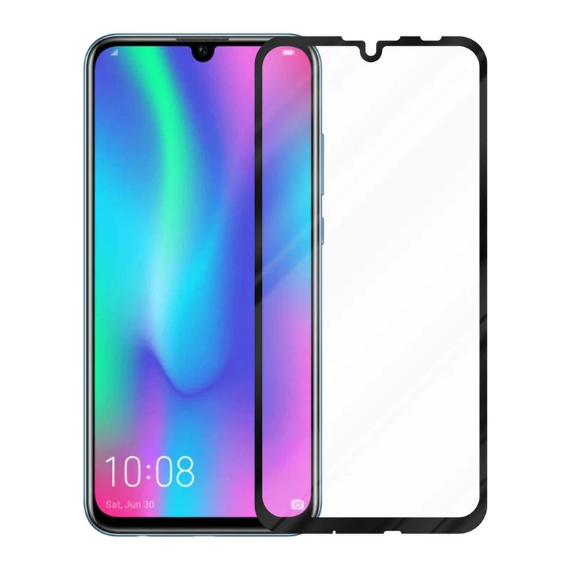 Cadorabo Vollbild Panzer Folie kompatibel mit Honor 10 LITE / Huawei P SMART 2019 - Schutzfolie Gehärtetes (Tempered) Display-Schutzglas in 9H Härte mit 3D Touch