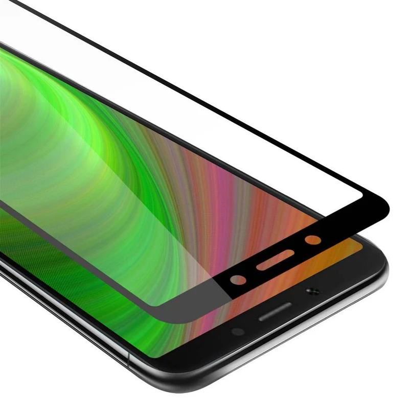 Cadorabo Vollbild Panzer Folie kompatibel mit Xiaomi RedMi 6A - Schutzfolie Gehärtetes (Tempered) Display-Schutzglas in 9H Härte mit 3D Touch