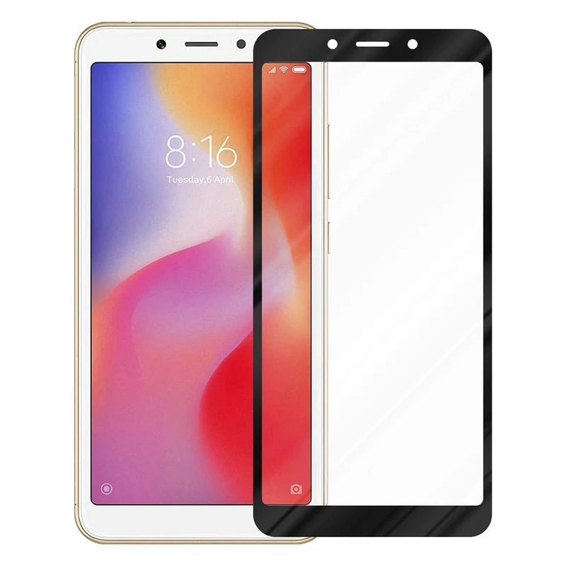 Cadorabo Vollbild Panzer Folie kompatibel mit Xiaomi RedMi 6 - Schutzfolie Gehärtetes (Tempered) Display-Schutzglas in 9H Härte mit 3D Touch