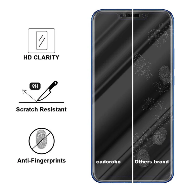 Cadorabo Panzer Folie kompatibel mit Huawei P SMART PLUS 2019 - Schutzfolie Gehärtetes (Tempered) Display-Schutzglas in 9H Härte mit 3D Touch Kompatibilität