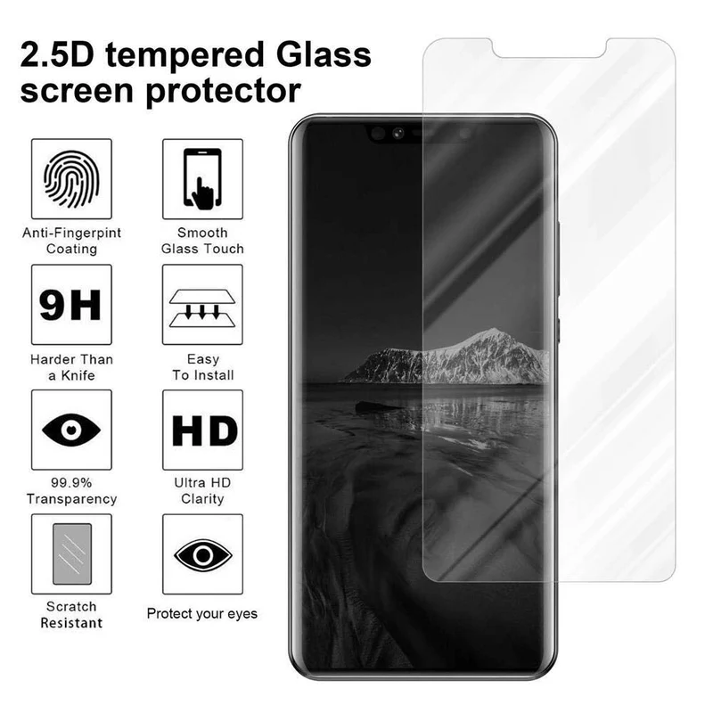 Cadorabo Panzer Folie kompatibel mit Huawei MATE 20 PRO - Schutzfolie Gehärtetes (Tempered) Display-Schutzglas in 9H Härte mit 3D Touch Kompatibilität